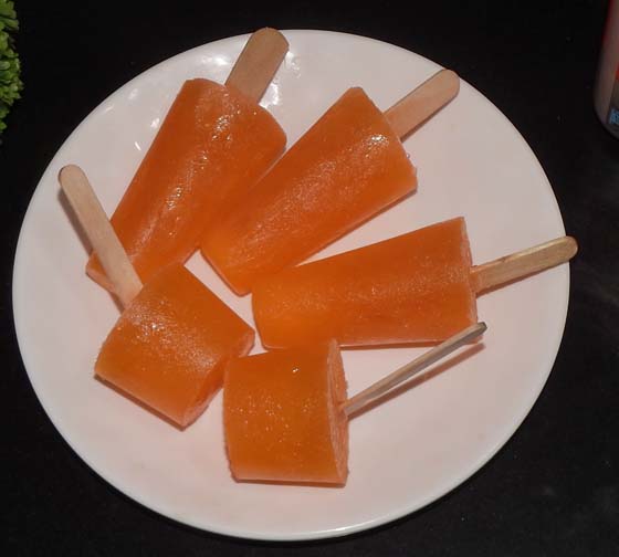 Easy Orange Popsicles / Orange Ice Pops | Summer Ice Blocks Recipe With Orange Tang Glucose