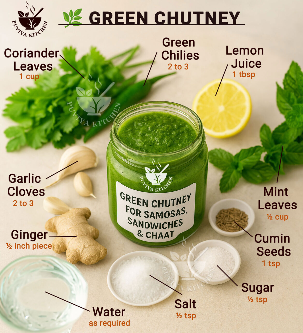 🌿 Green Chutney Recipe | Spicy & Tangy Dip for Samosa, Pakoda, Sandwich & Chaat