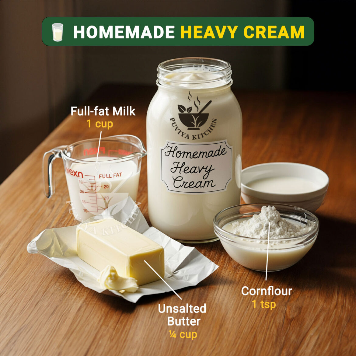 🥛 Homemade Heavy Cream Recipe | Easy DIY Substitute