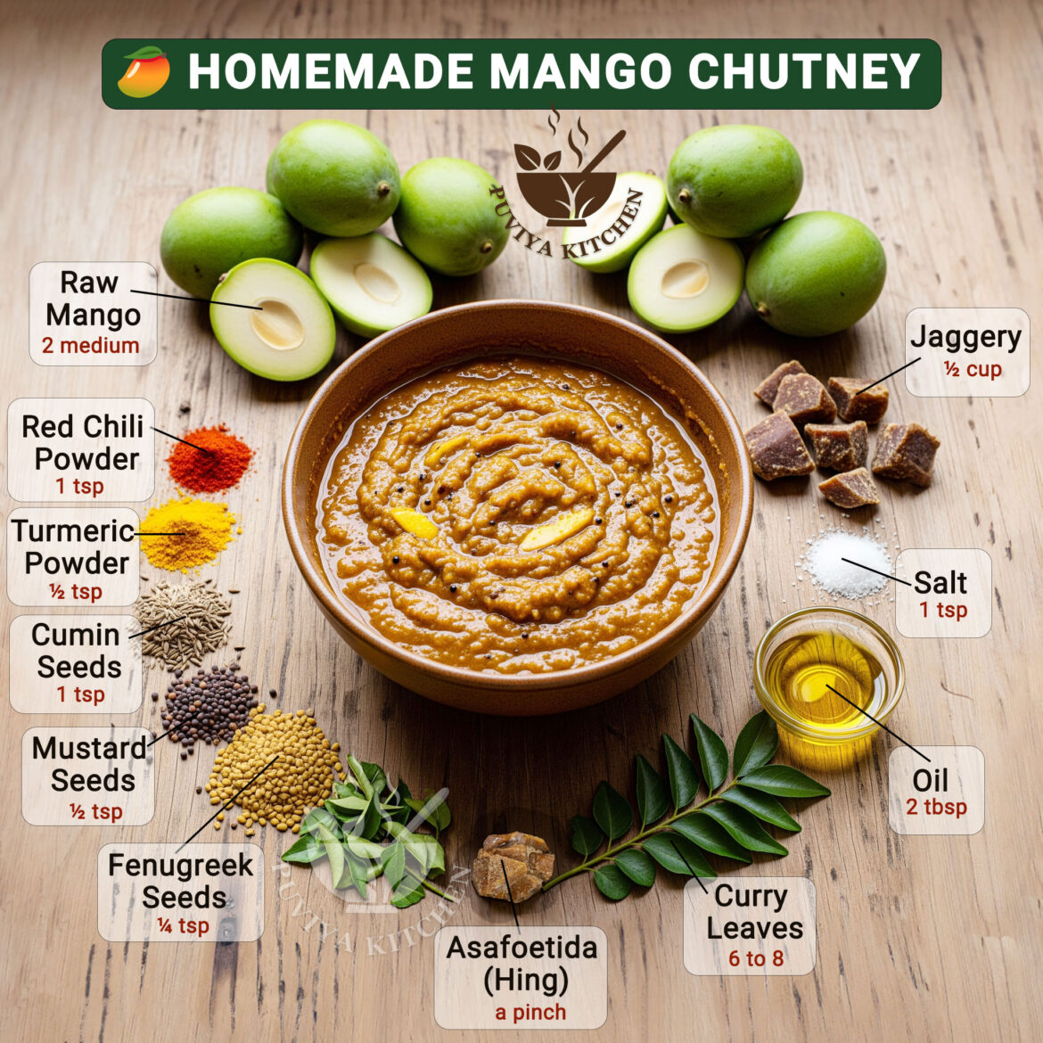 🍋 Homemade Mango Chutney Recipe | Sweet, Tangy & Spicy Indian Chutney 🌿