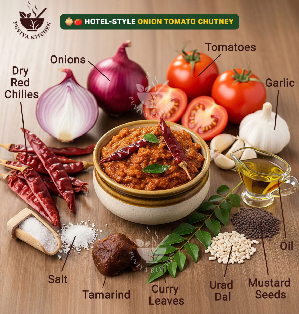 Hotel-Style Onion Tomato Chutney Recipe | Spicy & Tangy South Indian Side