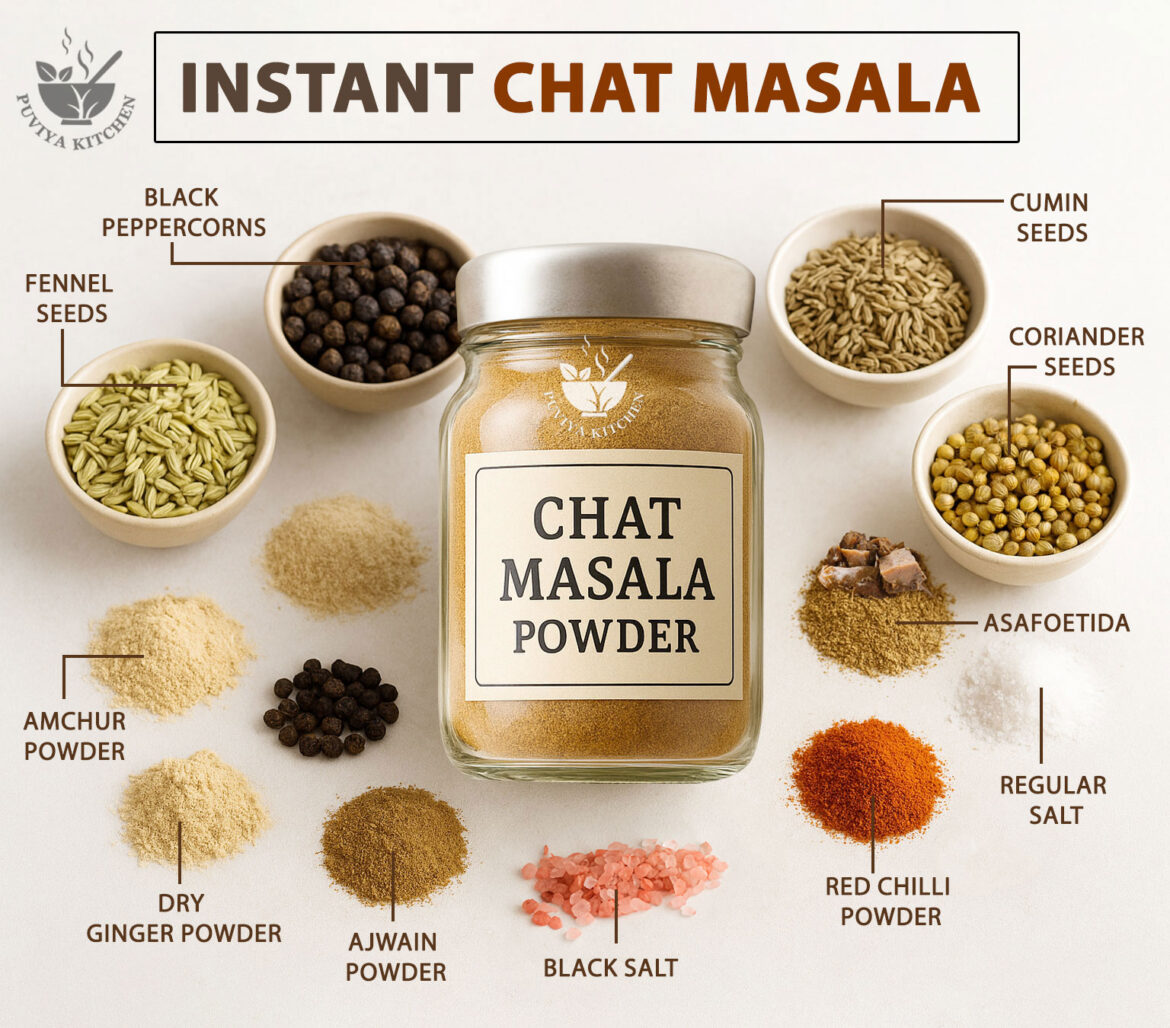 Instant Chat Masala Powder Recipe | Tangy & Spicy Homemade Chaat Masala 🌶️🍋