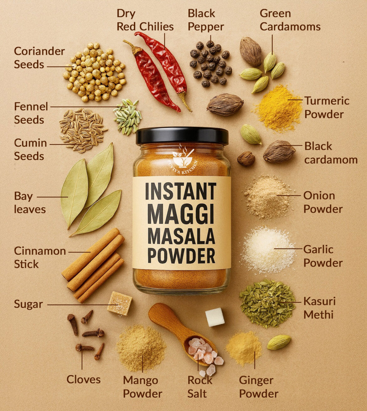 π Instant Original Maggi Masala Powder | Homemade Noodles Seasoning Mix πΏ π Instant Original Maggi Masala Powder | Homemade Noodles Seasoning Mix πΏ
