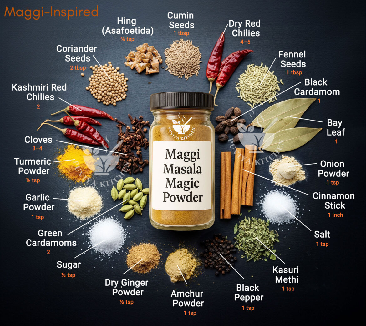 🍜 Homemade Maggi Masala Magic Powder | Instant Spice Mix for Noodles & Curries