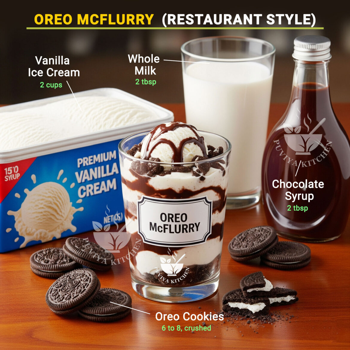 🍨 Homemade McFlurry Recipe | Oreo McFlurry (Restaurant Style)