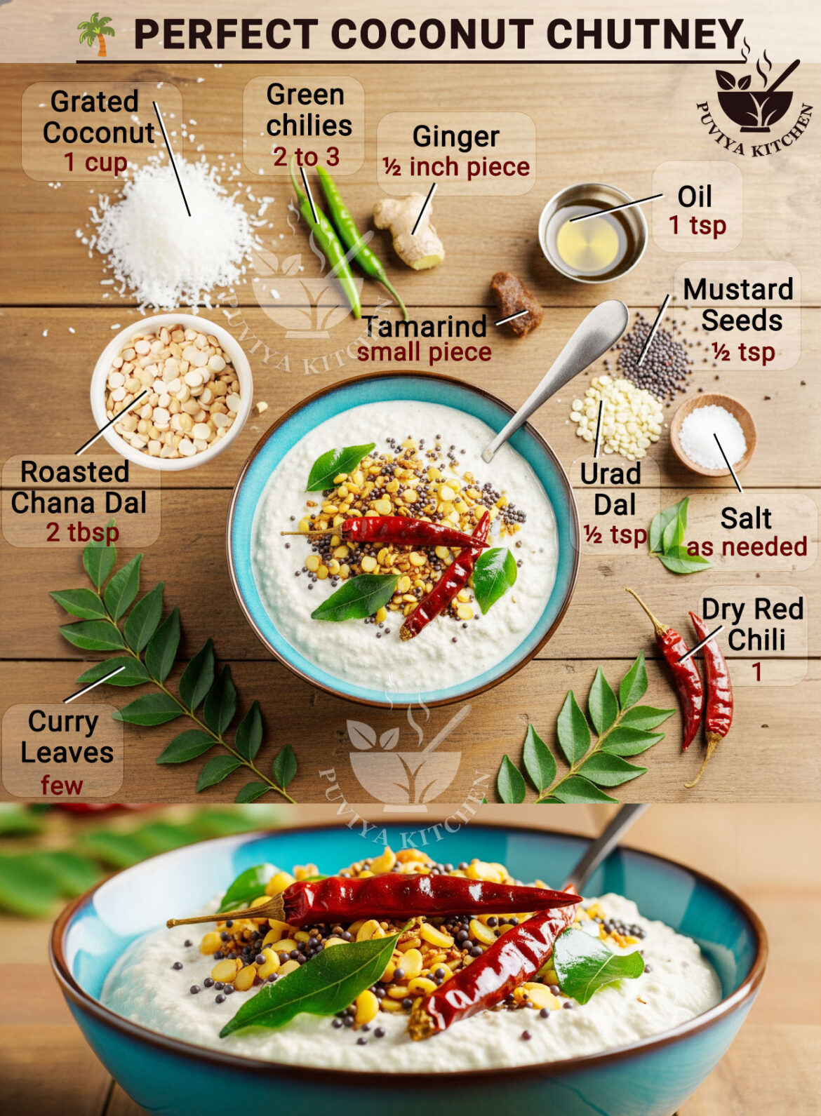 🥥 Perfect Coconut Chutney Recipe | Authentic South Indian Style